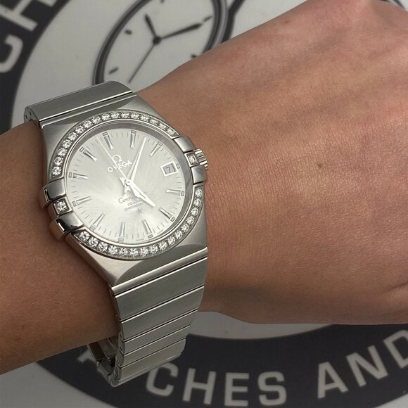 Omega Accessories - Omega Constellation Steel Diamond Silver Dial Ladies Watch 123.15.35.20.02.001